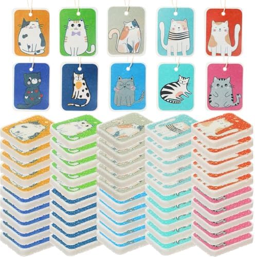 Maxdot 50 Counts Compressed Cellulose Sponges Bulk Cat Style Natural Kitchen by Maxdot