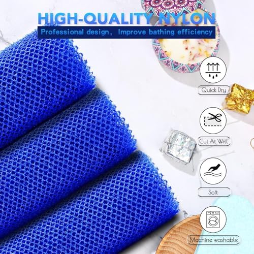 UJFQBH 3 Pieces African Bath Sponge African Net Long Net Bath Sponge - Image 4
