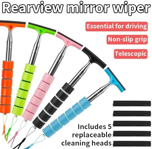 5 PCS Side Mirror Squeegee, Retractable Car Rearview Mirror Wiper - Image 2