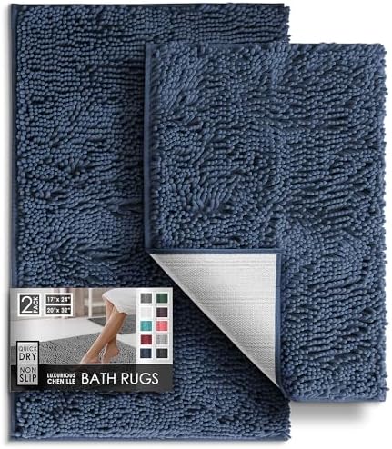 Hearth & Harbor Bathroom Rugs, Chenille Bath Mat by HearthHarbor