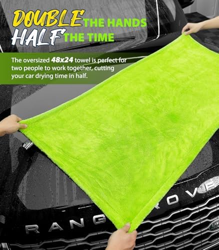KKV Full-Sized SUV Drying Towel, 48”x24” Dual Sided Microfiber Car Cleaning - Image 6
