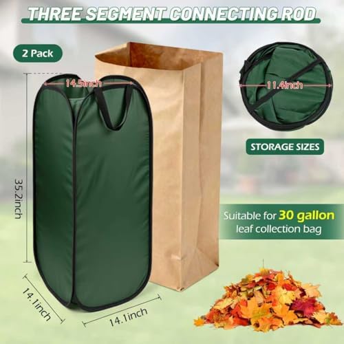 2Pack Reusable Pop-Up Leaf Bag Funnel - Image 2