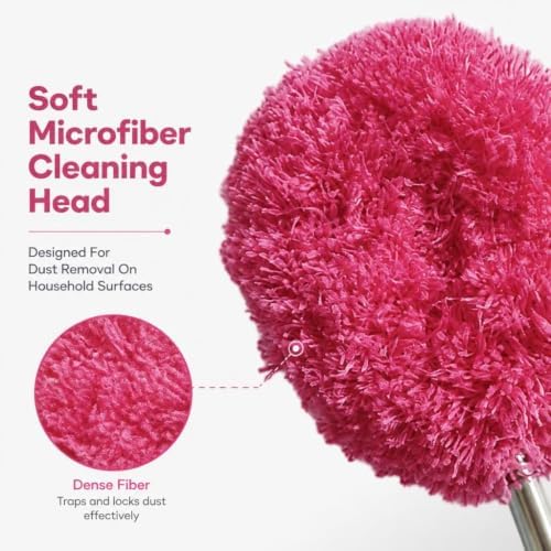 2 Pcs Adjustable Ceiling Fan Cleaner Brush Extendable Duster Brush Long Handle - Image 3