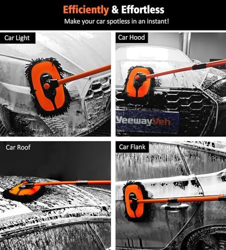 YeewayVeh 43" Car Wash Brush Mop, Extendable Long Handle - Image 4