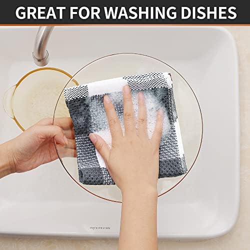 Homaxy Cotton Check 6 Pack Dish Cloths - Image 4