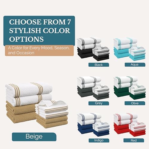 Casa Platino Kitchen Towel Set 8 Pc 4 Dish Towels - Image 6