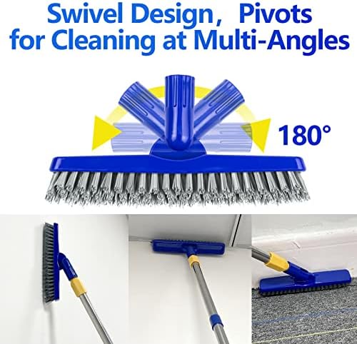 2 Pack Grout Brush with Long Handle, 56.5'' Swivel Grout Cleaning Brush - Image 5