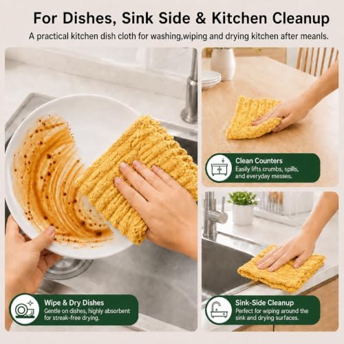 kimteny Microfiber Dish Cloths for Washing Dishes 24 Pack - Image 6