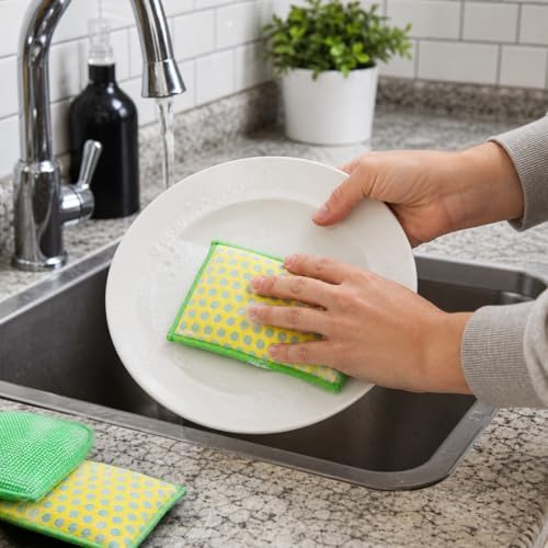 Libman Power Scrub Dots 2-in-1 Kitchen & Bath Sponges, 4 Total Sponges - Image 2