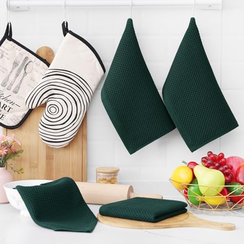 Homaxy 100% Cotton Waffle Weave Kitchen Dish Cloths 8-Pack - Image 6