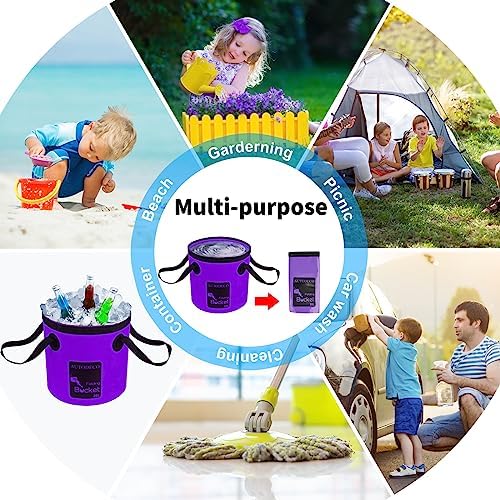 Collapsible Bucket 5 Gallon Container Folding Water Bucket Portable Wash Basin - Image 6