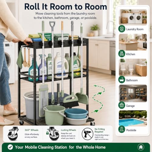 Cleaning Supplies Organizer Cart - Image 5