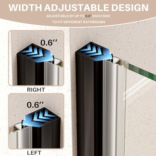 WinZo 33-34" W ×72" H Frameless Pivot Shower Door, Pivot Swing Shower Glass - Image 5