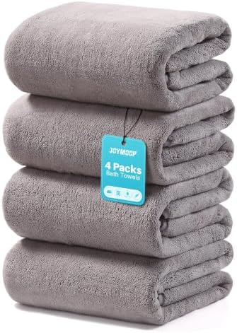 JOYMOOP Microfiber Bath Towels 4 Packs Extra Large 30" x 60" by JOYMOOP