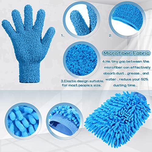 Potchen 6 Pcs Microfiber Dusting Mitt Glove - Image 3