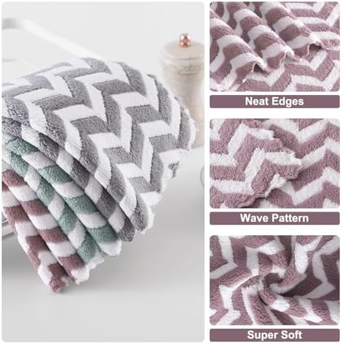 Homaxy 12 Pack Irregular Waves Kitchen Dish Cloths, 10 x 10 inches - Image 4