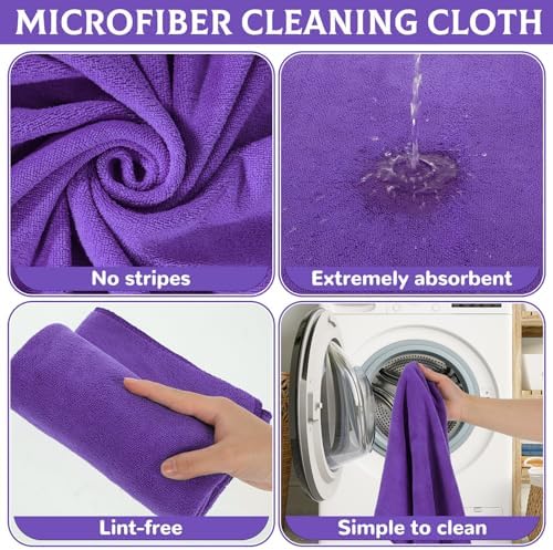 6 Pcs Extra Large Microfiber Cleaning Cloth Reusable Microfiber Towels Thick - Image 3