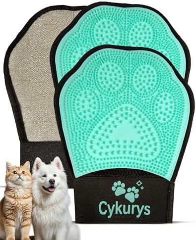 Pet Hair Removal Glove for Dogs & Cats by Cykurys