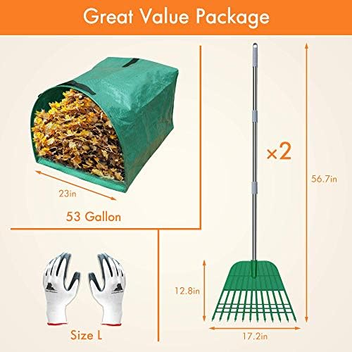 Gardzen 12 Tines Gardening Leaf Rake - Image 2