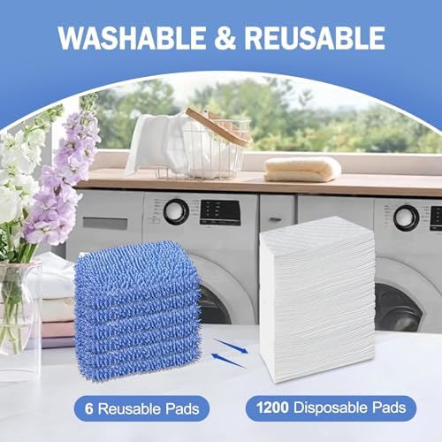 6 Pack Reusable Mop Pads Compatible - Image 4