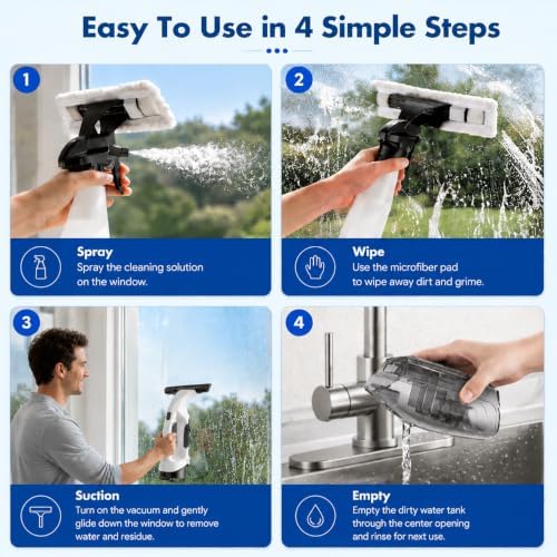 Window Vacuum Squeegee Cordless, Electric Window Cleaner Tool - Image 6