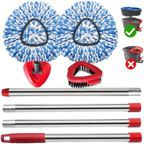 Spin Mop Replace Heads for O Cedar Rinse Clean 2 Tank System, Spin Mop by Fazlynyi