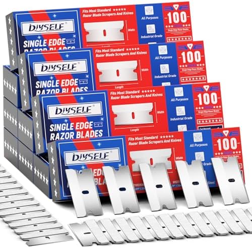 DIYSELF 1000 Pack Single Edge Razor Blades, High Carbon Steel Bulk Refills by DIYSELF