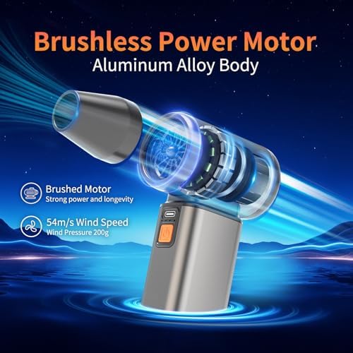 Compressed Air Duster, Stepless Speed Electric Air Duster, Metal Shell Air - Image 3