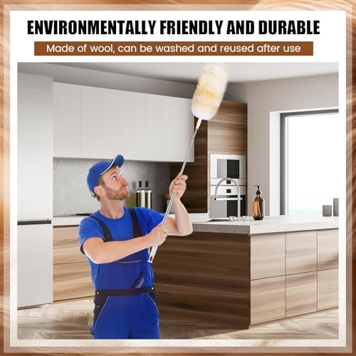 Remerry Extendable Lambswool Cleaning Duster 30-96 Inch, Wall Duster Cleaner - Image 4