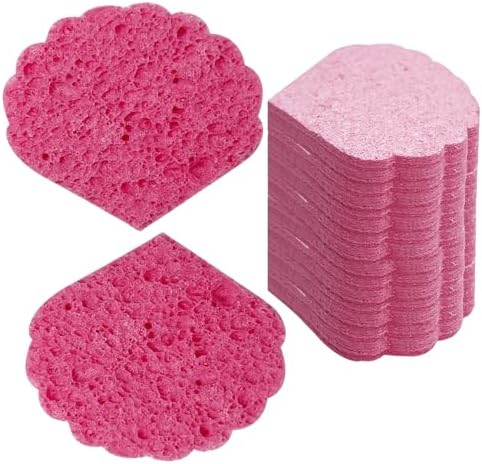 50-Count Compressed Facial Cleaning Sponges, Natural Cellulose Shell Shape Spa by MainlyRunMakeupSupplier