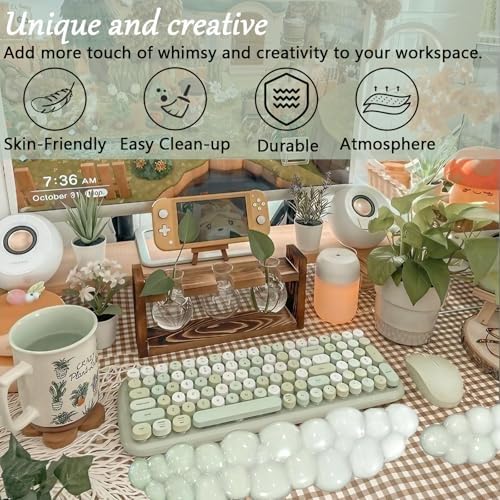Gel Cloud Wrist Rest for Keyboard and Mouse Gradient Green Clear Keyboard Wrist - Image 6