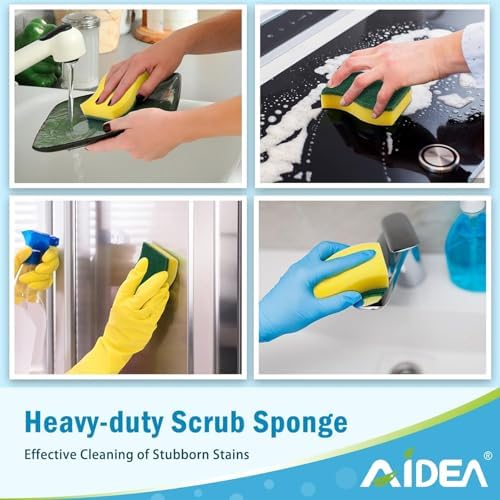 AIDEA Sponges Kitchen, 120 PK Heavy Duty Dish Sponge Kitchen, Scrub Sponges - Image 7