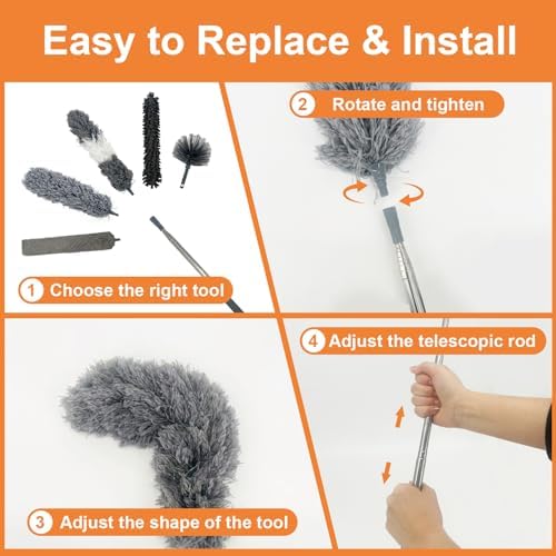 15 PCS Feather Dusters for Cleaning, Microfiber Duster - Image 5