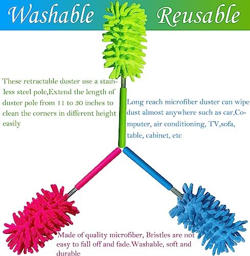M-Jump 3 Pack Retractable Long-Reach Washable Duster - Image 5