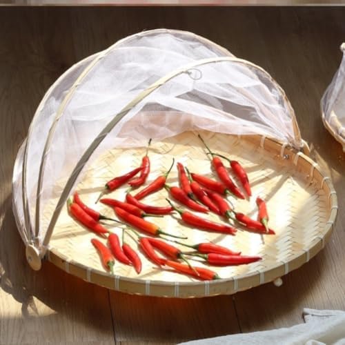 Hand Woven Serving Basket with Anti-Mosquito Net, Foldable Dustpan - Image 7