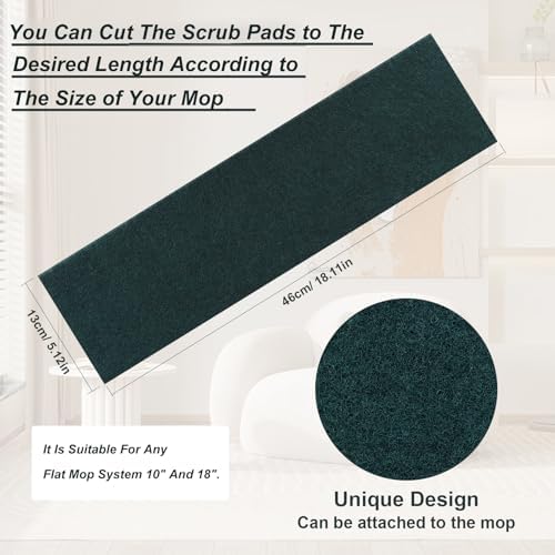 18in Reusable Scrub Mop Pads: 8 Pack Washable and Scrubbing Replacement Pads - Image 2