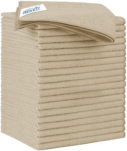 HOMEXCEL Brown Microfiber Cleaning Cloth 20 Pack 11.5 x 11.5 inch Microfiber by HOMEXCEL
