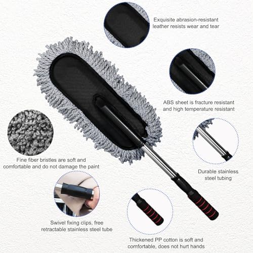 2 PCS Microfiber Car Duster, Scratch Free Auto Exterior Interior Large Dusting - Image 3