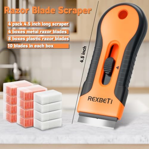 REXBETI Razor Blade Scraper Tool, Glass Stovetop Scraper - Image 4