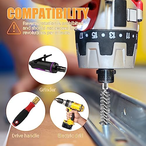 6Pieces Wire Brush Drill Bore Cleaning Brushes Set - Image 4