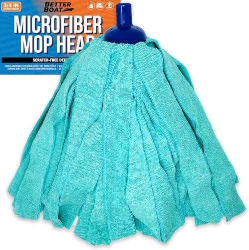Screw On Microfiber Mop Head Replacement Refill, Ultra-Absorbent Microfiber by BetterBoat