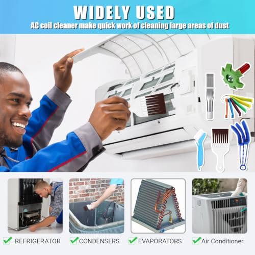 6 Pcs AC Fin Comb Straightener & Coil Cleaner Brush Kit - Image 6