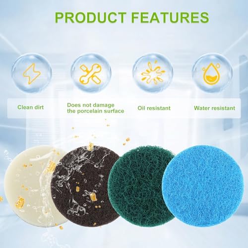 16pcs Electric Cleaning Brush Pad Set 4 Foam Pads 4 Kitchen Mats 4 Performance - Image 6