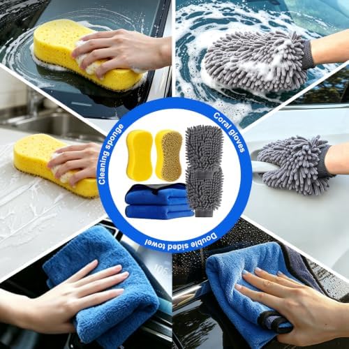 6-Pack Car Cleaning Kit – Microfiber Cloth, Mitt & Sponge Set - Image 5