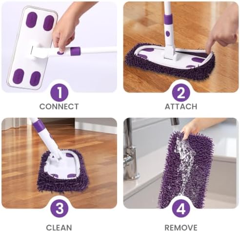 Sweeper Mop System with 3 Reusable Microfiber Mop Pads - Image 7