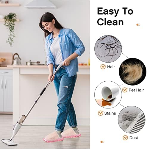 Jecery 2 Pair Microfiber Slippers Floor Cleaning Mop - Image 6