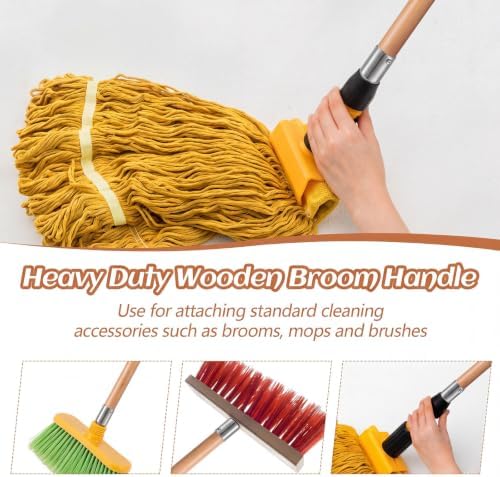 Barydat 10 Pack 40 Inch Lacquered Wood Broom Handle Bulk - Image 4