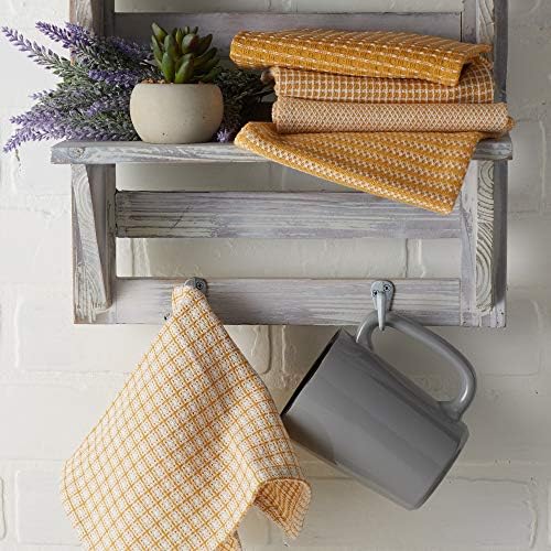 DII Everyday Kitchen Assorted Dishcloth Set of 5, Honey Gold - Image 5
