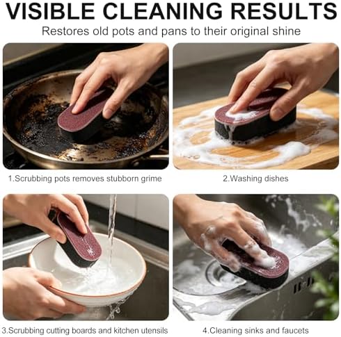 10PCS Cleaning Sponges Kitchen, Heavy Duty Scouring Pads - Image 4