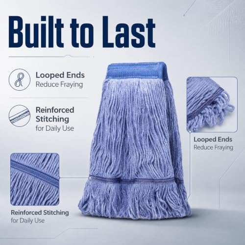 12 Pack Mop Head Replacement, Cleaning Heavy Duty Mop Head Commercial - Image 5